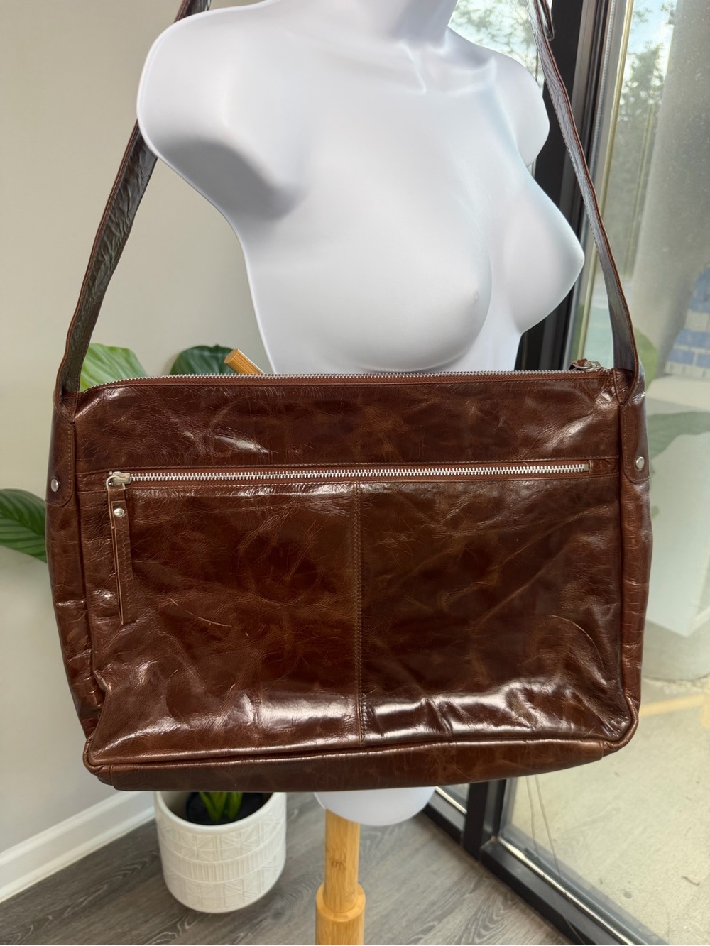 Vintage Latico Brown Leather Satchel Crossbody Bag - Picture 6 of 16